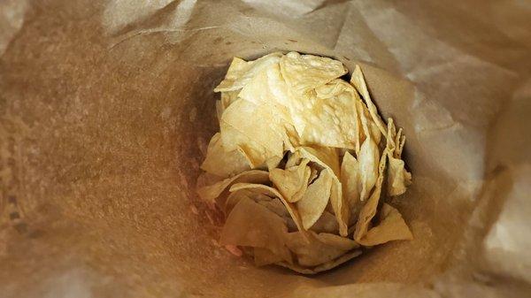 Chips seved in the bag