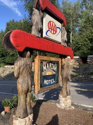 The sign for the Marina Motel!