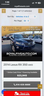 Royal Five Auto Sales, LLC