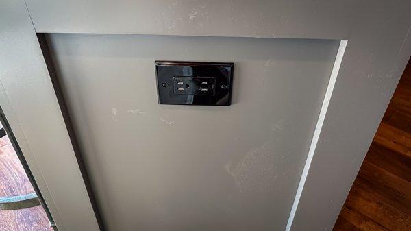 Outlet Installed at the end of bar.