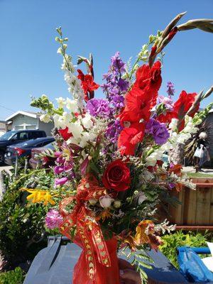 Beautiful garden flowers  picked for someone who loves bright colors