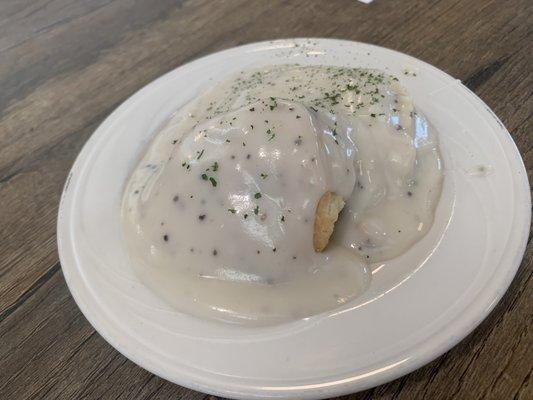 Biscuits and gravy that came as a side to my skillet