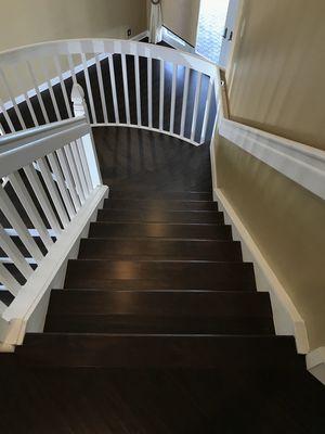 Classic and elegant hardwood stair done by vogue work