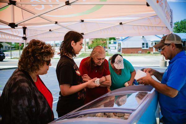 Our Thrive members enjoying Member Appreciation Ice Cream Fridays with free Barking Cow ice cream!