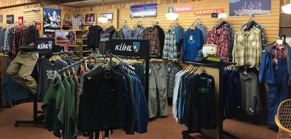 Mens Brand Name Clothing: North Face, Patagonia, Merrell, Columbia, Kuhl, Simms, Huk, UA, Marmot, Smartwool, Stomry Kromer, Arbor Wear, Keen