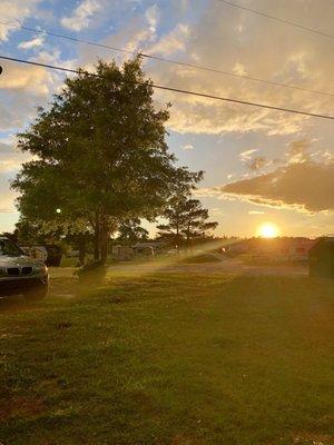 Sitting out on the steps of my Rv at sunset