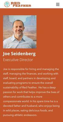 JOE SEIDENBERG THE EXECUTIVE DIRECTOR OF RED FEATHERS HERE IN FLAGSTAFF ARIZONA