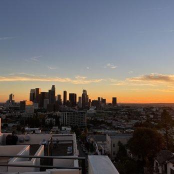 Downtown Los Angeles skyline viewed South-bound.