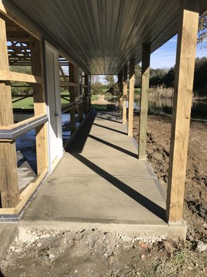 Patio/walk of pole barn