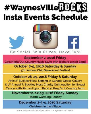 #WaynesvilleROCKS Instagram promo and Main Street Association Coordinated Event