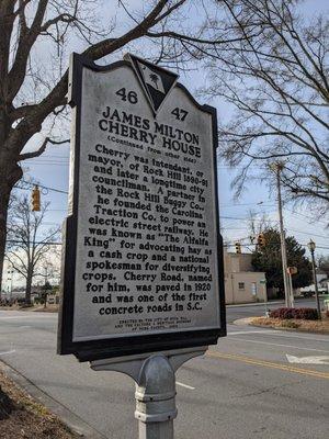 James Milton Cherry House Historical Marker, Rock Hill