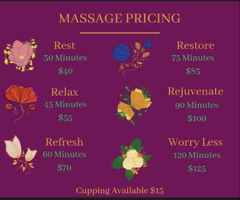 Massage Pricing