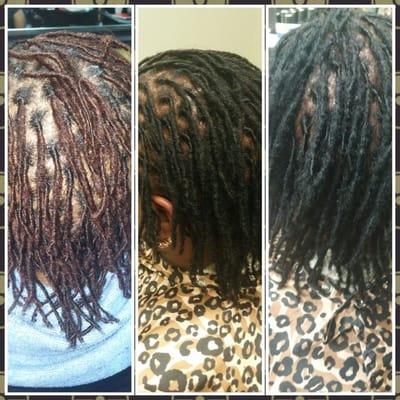 She wanted to go back to the color black....Locs are beautiful