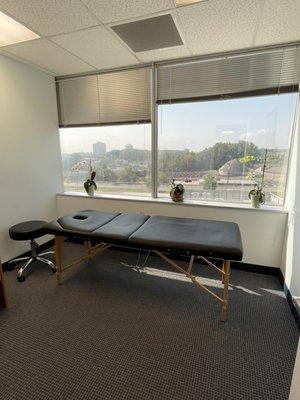 Our dry needling room that comes with a nice view!