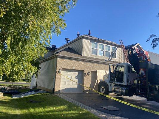 Tearing off shingles