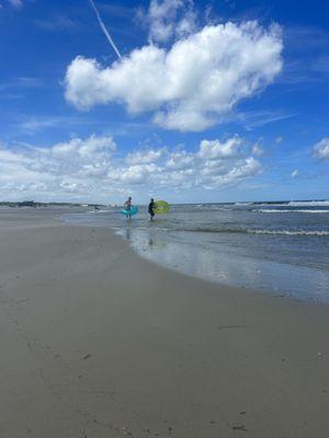 Brough these tubes to float across the shore, very fun.