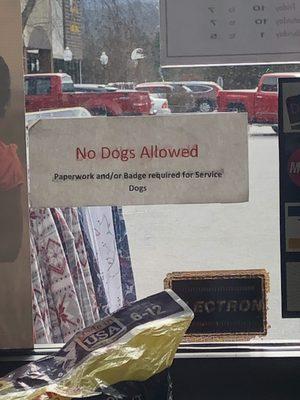 Illegal service dog sign