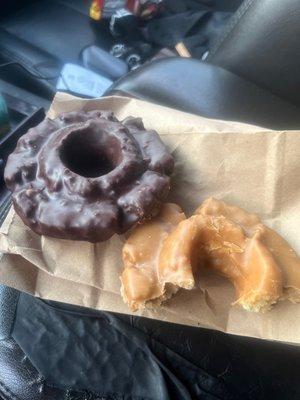 Chocolate and maple bar old fashion lover best donut ever cake like consistency smoothie great texture