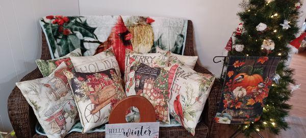 Seasonal pillows are always available at Ooh La La Gift Shop in Lenoir, NC.