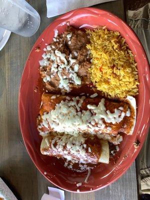 Combo enchilada and burrito