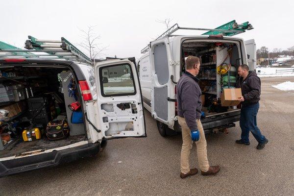 Fully Stocked Service Trucks.