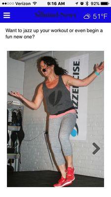 Loving life on the Jazzercise stage.