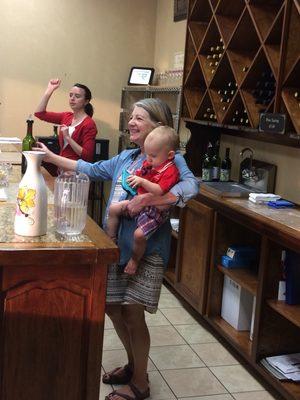 All in the family behind the tasting bar