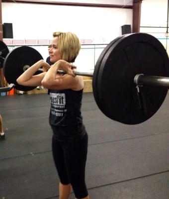 Front squats before the workout.