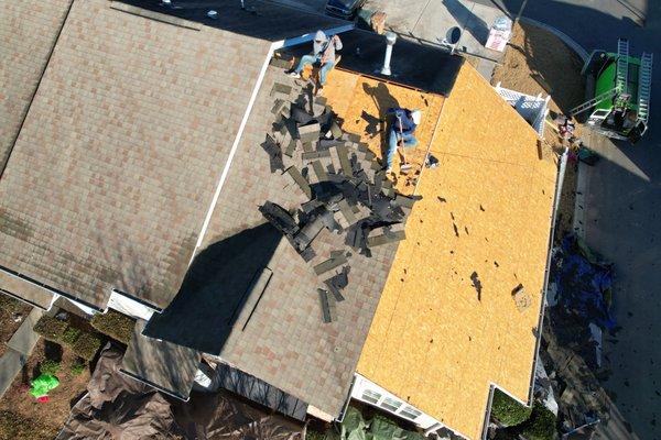 Roof take-off in Waxhaw, NC.