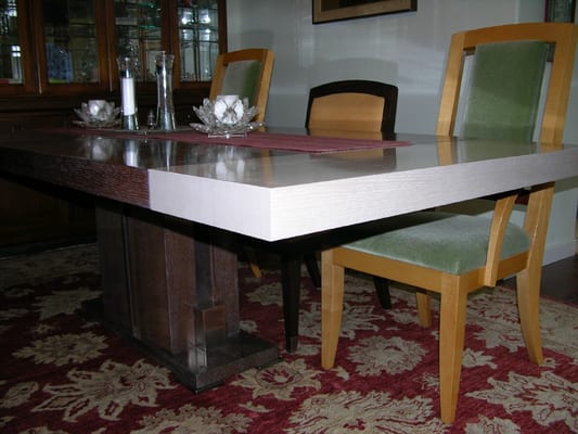 District Dining Table in oak/ nickel