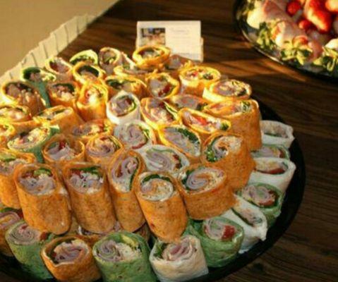 Catered event- assorted wraps, ham, shrimp or turkey