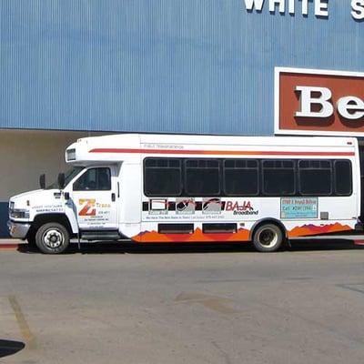 ZTrans bus stopped at White Sands Mall.