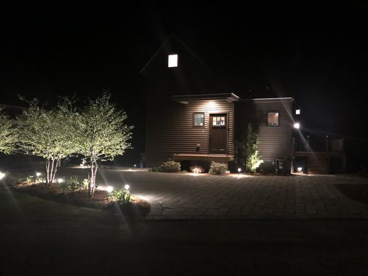 Heated driveway -landscape installation and lighting.