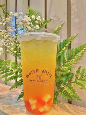 Mango Jasmine Tea w/ Rainbow jelly