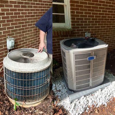 A 1979 air condition replaced with a 2024 now they're really gonna save some money in Tucker Georgia