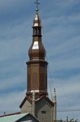 Copper church steeple restoration (photo by Joe Schneid)