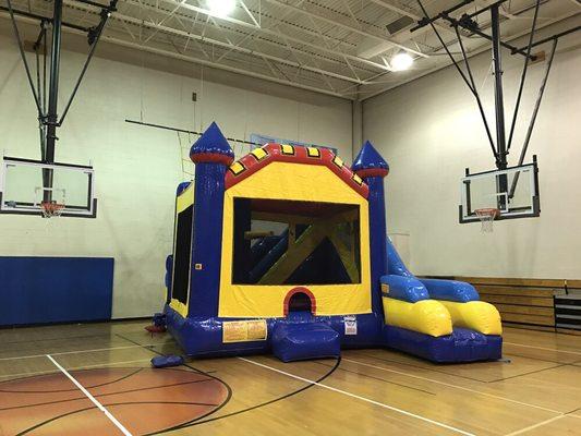 C7 combo , bounce house with slide , pop ups , basketball hoop