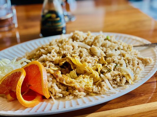 Crab fried Rice. hubby likes it at spice level 4 also $26