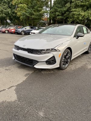 2021 Kia K5 GT-Line in Wolf Grey, fresh off the truck