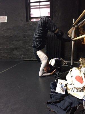 Analia Farfan company member with ALB is getting ready for In A Nutshell rehearsal!