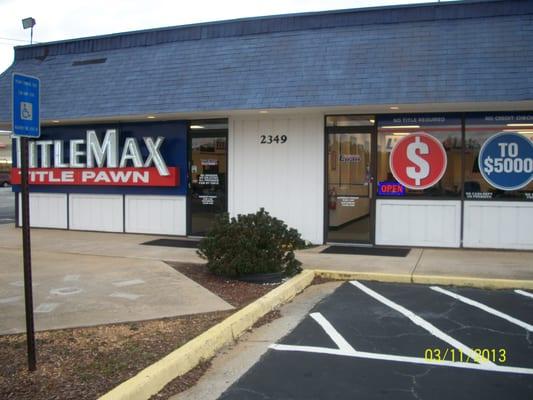 We are in the same building as Titlemax at the corner of Oakland Rd and Lawrenceville Hwy.