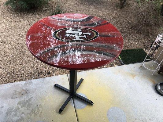 Custom table using sticky stuff professional epoxy resin