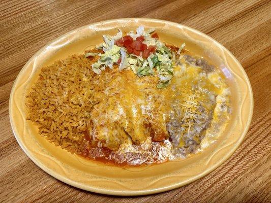 Shredded Beef Enchiladas Plate