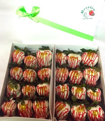 Infused chocolate covered strawberries; available in Red berry ciroc, Tequila, Pinacolada