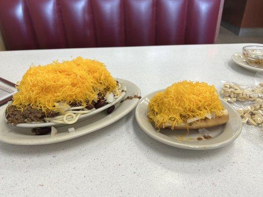 5 way chili and Cheese Coney