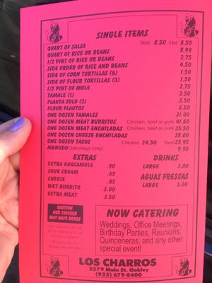 Menu (coupon for free chips and salsa)