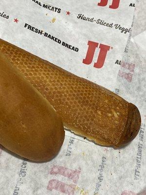 The bread that Jimmy John's claims is fresh baked.. Disappointing