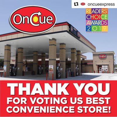 OnCue, a client of 7 Media Group, Received the Readers' Choice Award for best Convenience Store!