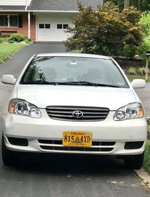 AFTER: 2003 Toyota Corolla with shiny clear headings and fog light blanks added! Looks awesome!!