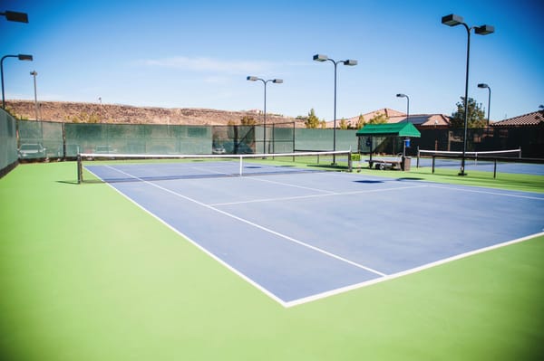 Our tennis and pickleball courts have been recently re-surfaced.